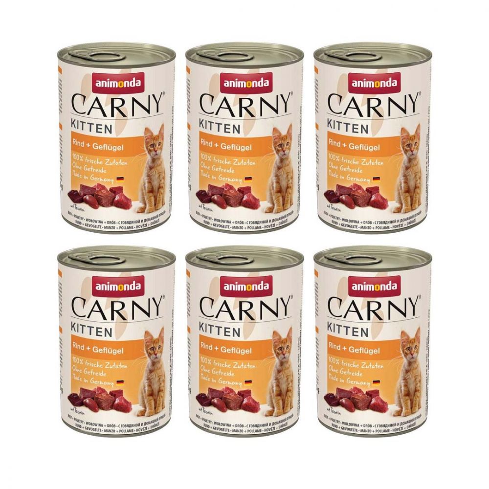Pakiet Animonda Carny Kitten Wołowina z Drobiem 6 x 400 g