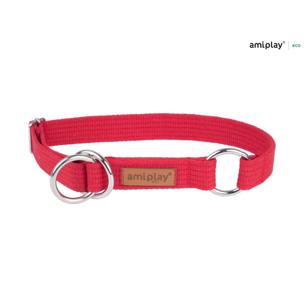 AmiPlay Obroża Półzaciskowa Cotton Czerwona Rozmiar XL