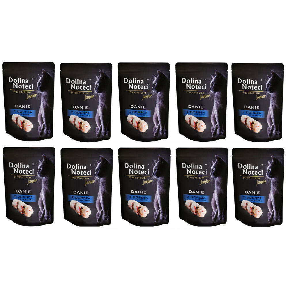 Pakiet Dolina Noteci Premium Danie z Dorsza z Sardynką Junior 10 x 85 g