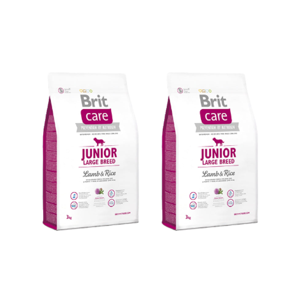 Pakiet Brit Care Lamb & Rice Jagnięcina Junior Large Breed  Karma  Dla Młodych Psów Dużych Ras 2 x 3 kg