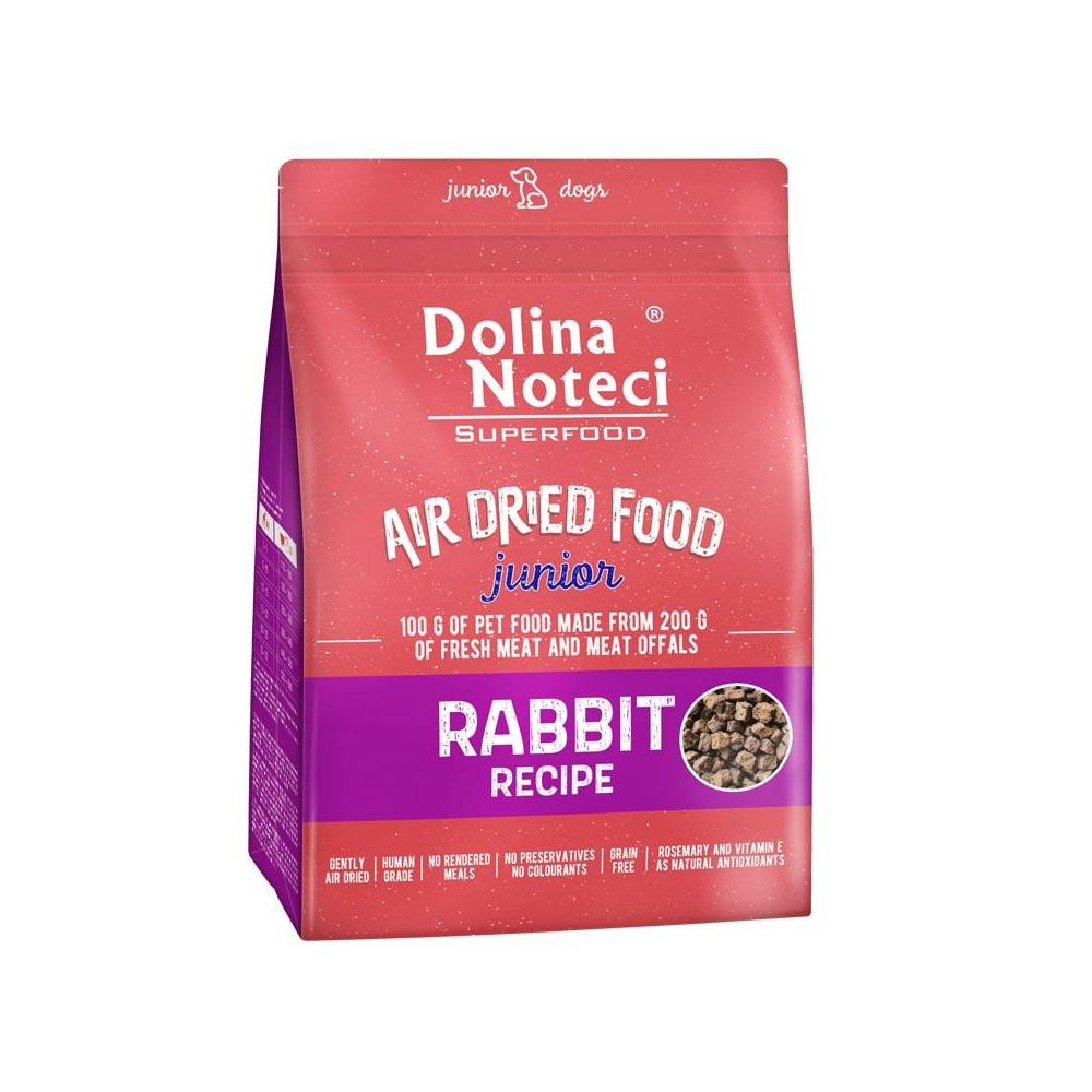 Dolina Noteci Superfood Air Dried Junior Danie z Królika Suszona Karma Dla Szczeniąt i Młodych Psów Średnich i Dużych Ras 5 kg