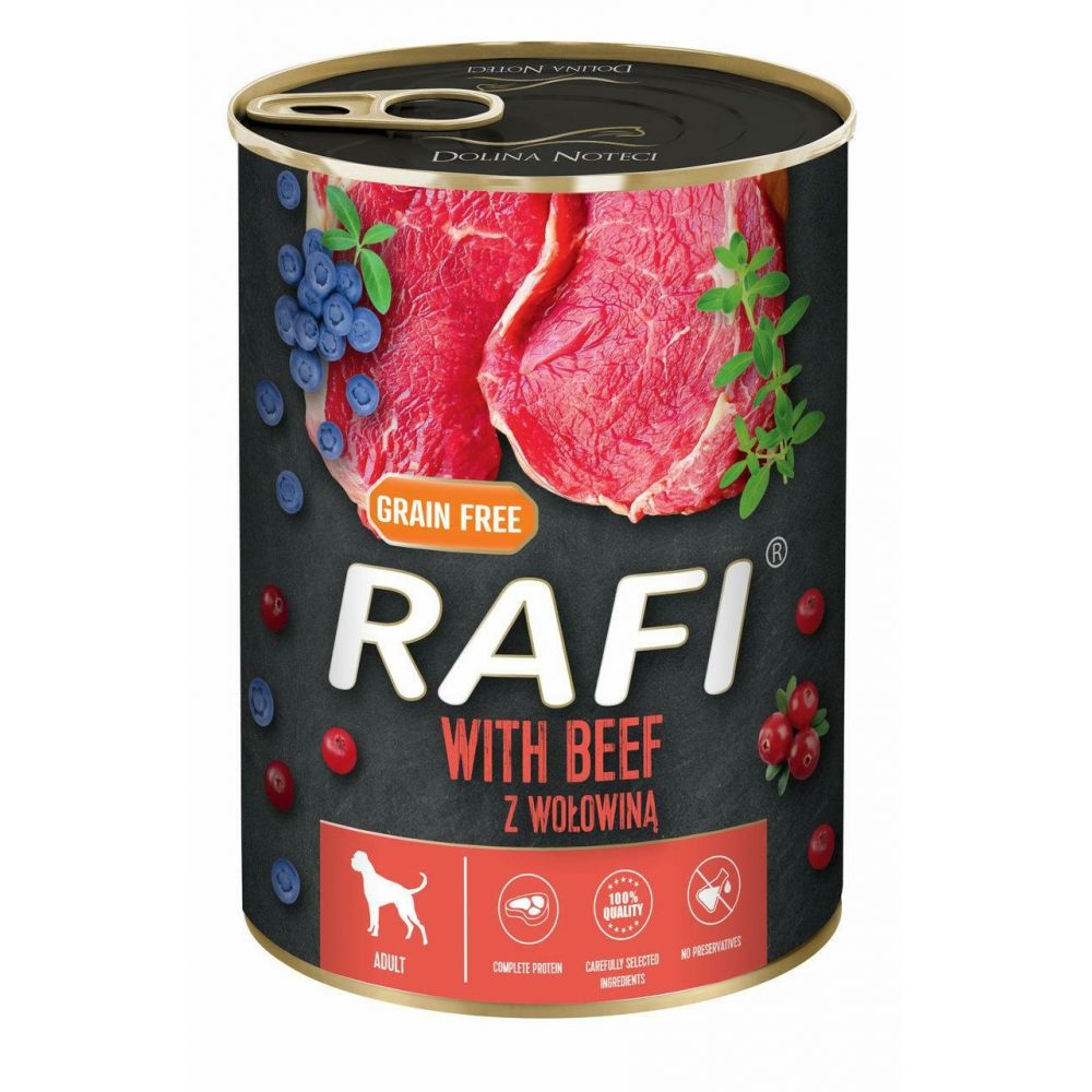 Dolina Noteci Rafi Karma Dla Psa z Wołowiną, Borówką i Żurawiną 400 g