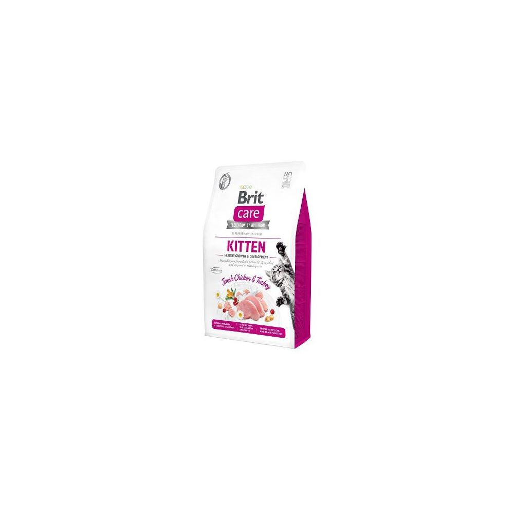 Brit Care Grain Free Kitten Healthy Growth z Kurczakiem i Indykiem Karma Dla Kociąt 0,4 kg