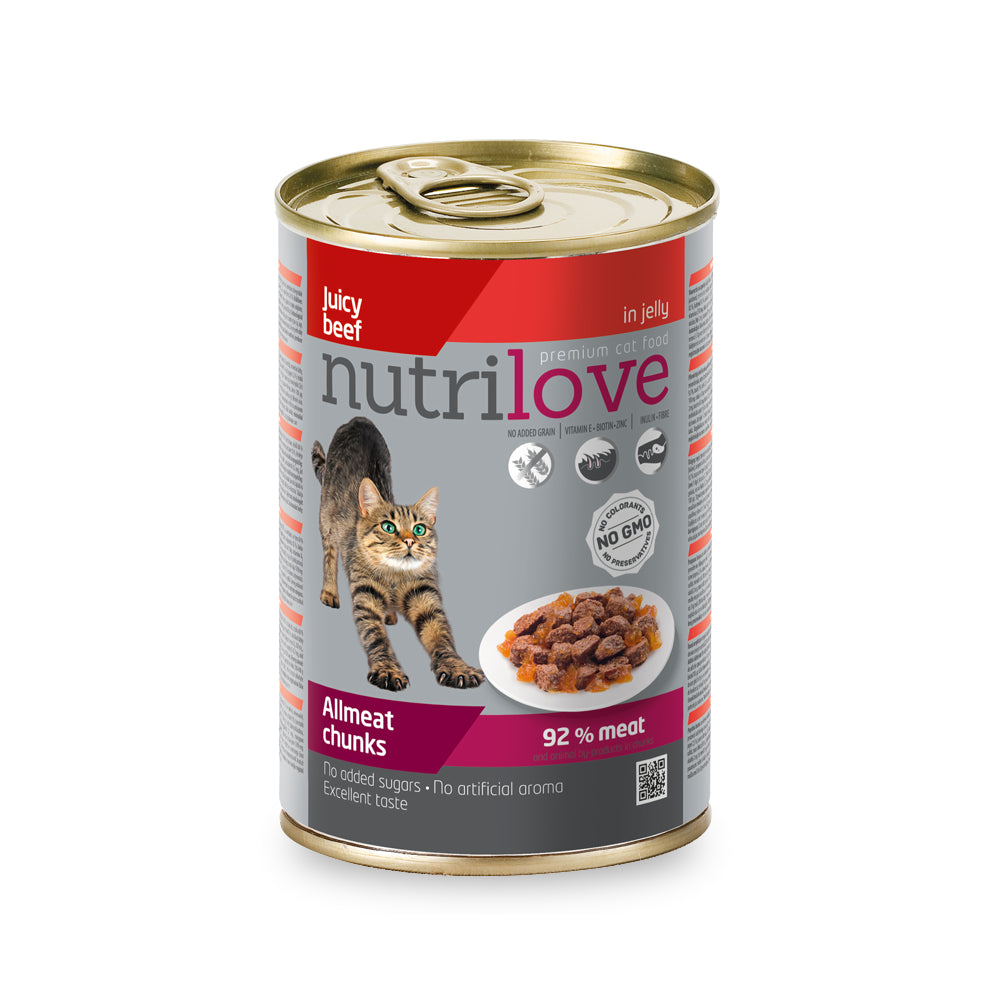 Nutrilove Kawałki Wołowiny w Galaretce Kot 400 g