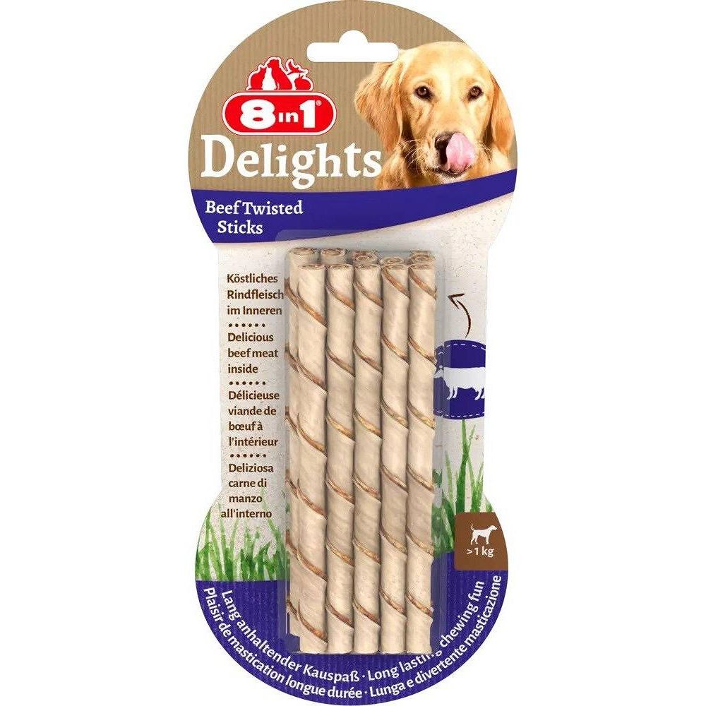 8in1 Przysmak Delights Skręcane Pałeczki z Wołowiną 10 Sztuk