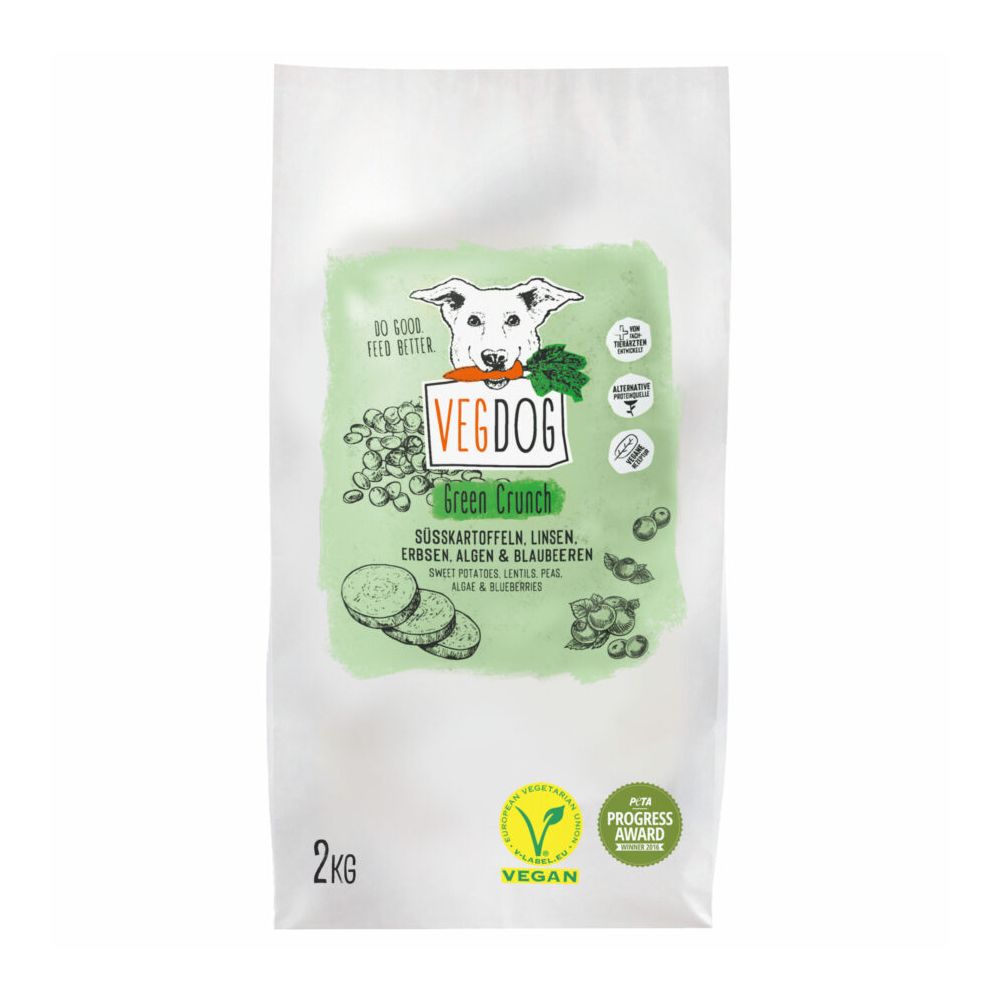 Vegdog Green Crunch Wegetariańska Sucha Karma Dla Dorosłych Psów 2 kg