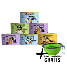 Pakiet Paka Zwierzaka Mokra Karma Dla Kota Mix Smaków 6 x 200 g + Miska Turystyczna GRATIS!