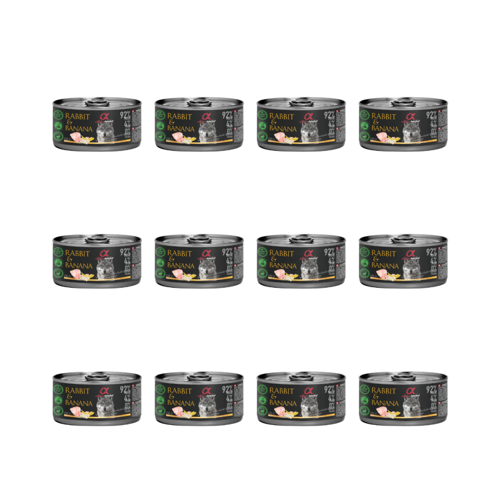 Pakiet Alpha Spirit Królik z Bananem 12 x 150 g
