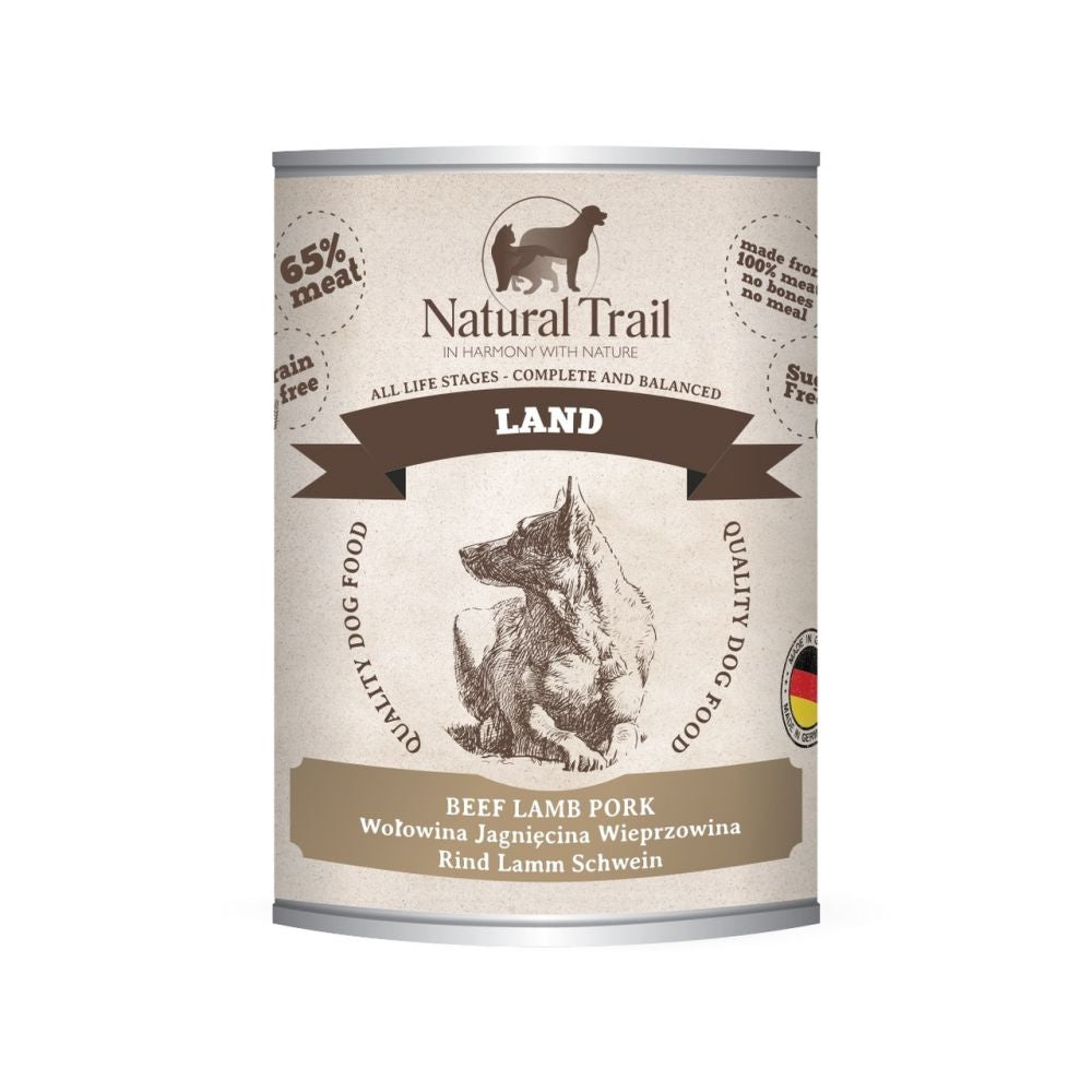 Natural Trail Land z Wołowiną, Jagnięciną i Wieprzowiną Bezzbożowa 800 g