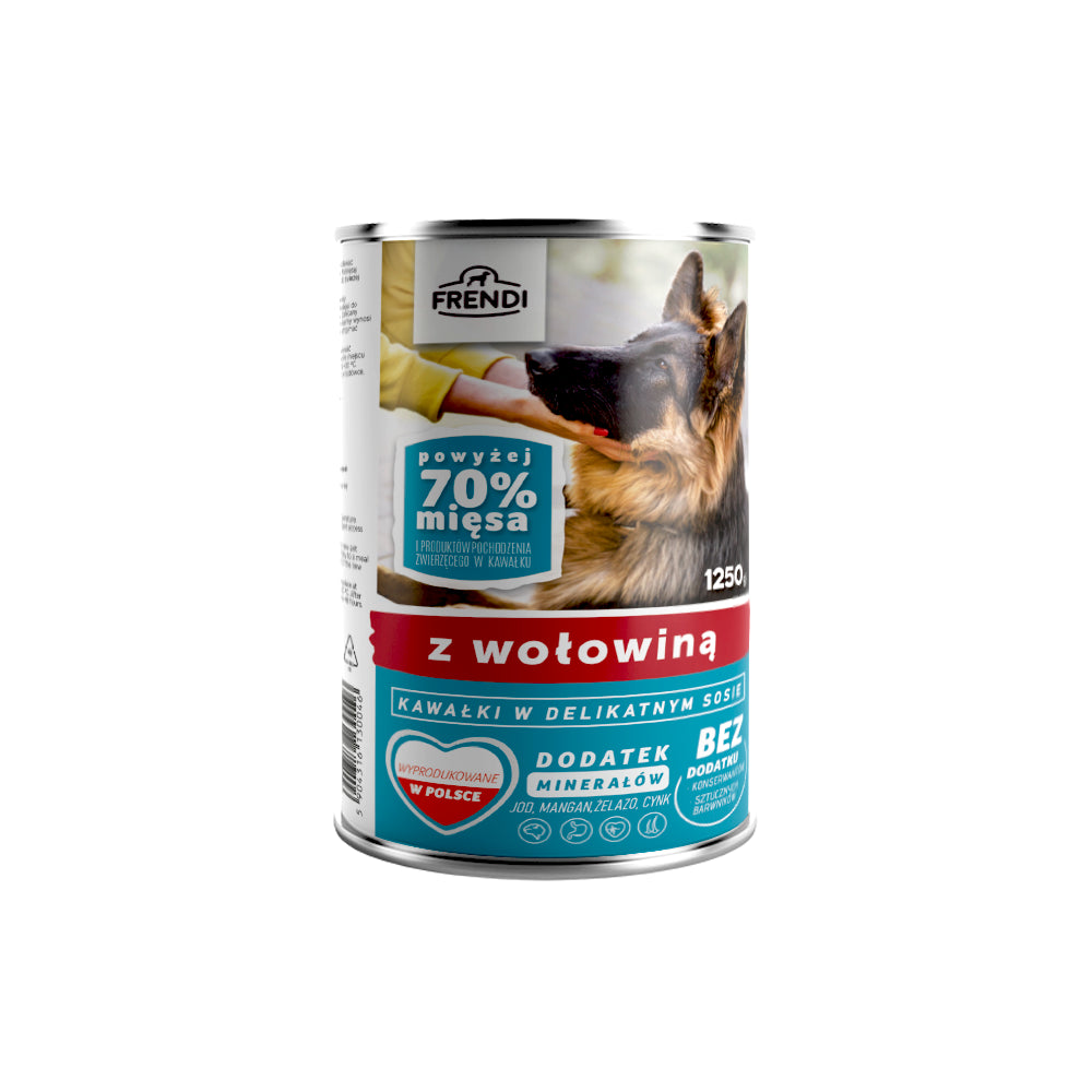 Frendi Mokra Karma Dla Dorosłych Psów Z Kawałkami Wołowiny W Sosie 1250 g