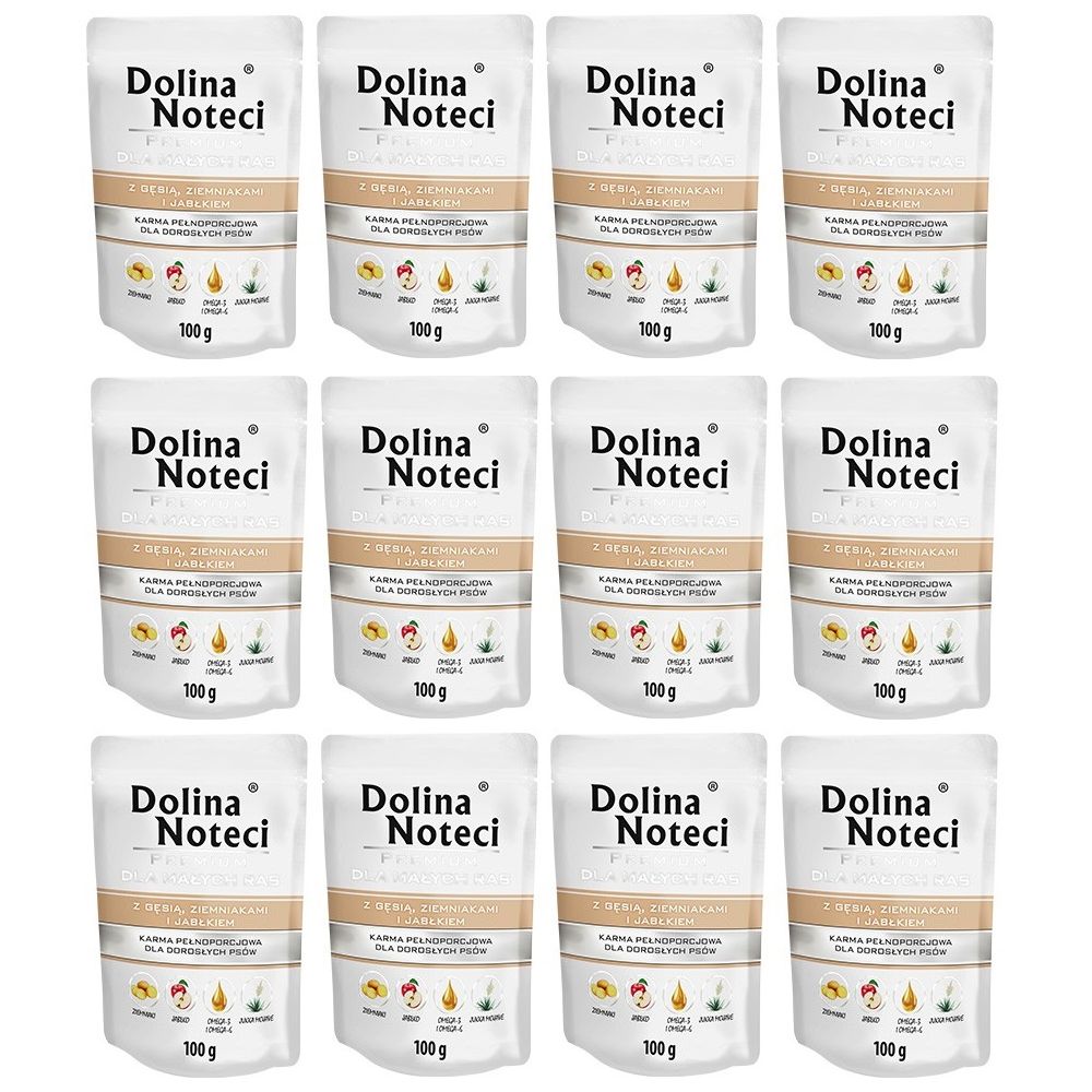 Pakiet Dolina Noteci Premium Gęś Ziemniaki i Jabłko Małe Rasy 12 x 100 g