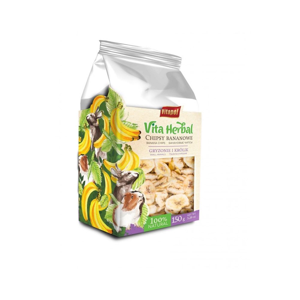 Vitapol Vita Herbal Dla Gryzoni i Królika Chipsy Bananowe 150 g