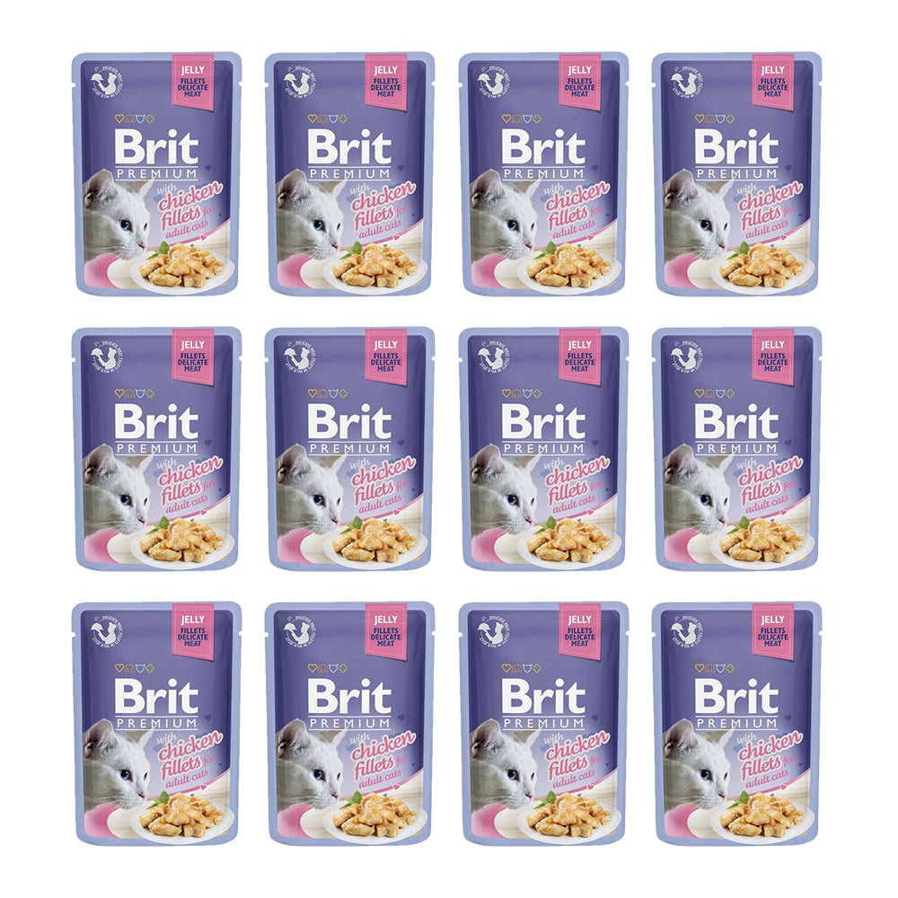 Pakiet Brit Premium Chicken Jelly Fillets Kurczak Galaretka Mokra Karma Dla Kota 12 x 85 g