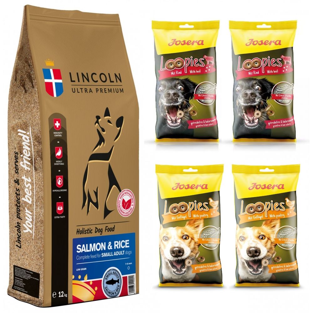 Pakiet Lincoln Salmon Łosoś Adult Small 12 kg + gratisy