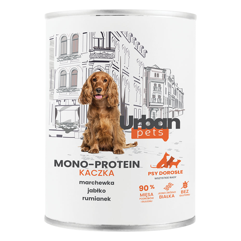 Over Zoo Urban Pets Mono Protein Mokra Karma Dla Dorosłych Psów Wszystkich Ras Z Kaczką 800 g