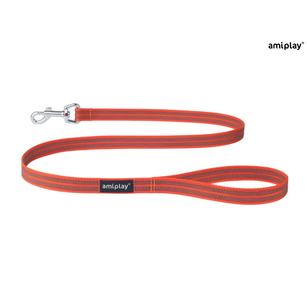 Amiplay Smycz Rubber Pomarańczowa 120 cm Rozmiar S - M