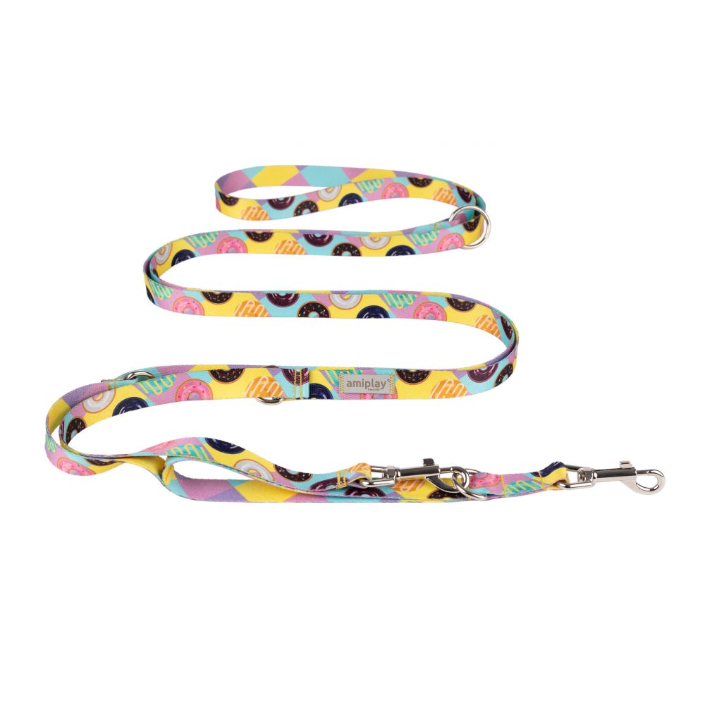 Amiplay Smycz Regulowana 8in1 BeHappy Rozmiar M Donut