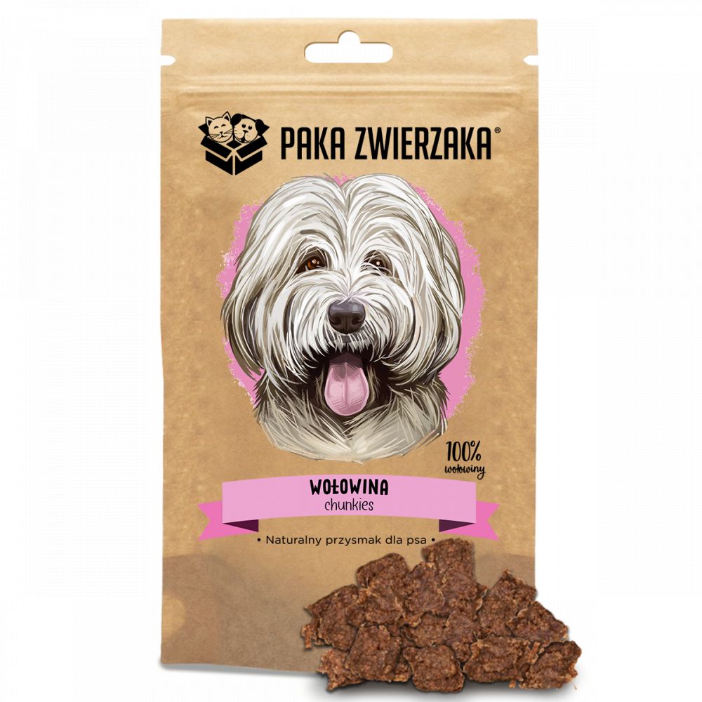Paka Zwierzaka Chunkies Wołowina 100 % Przysmak Dla Psa 70 g