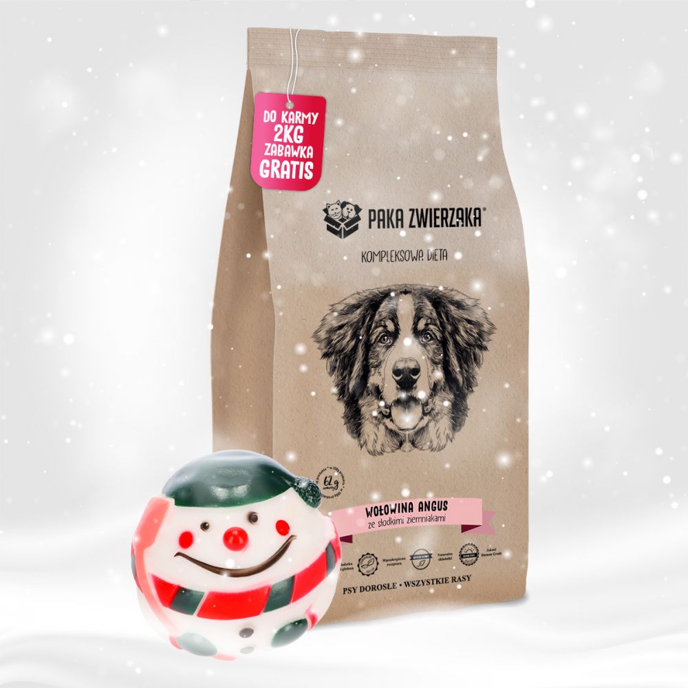 Pakiet Paka Zwierzaka Bezzbożowa Karma Dla Psa Wołowina Angus 2 kg + Piłka GRATIS!