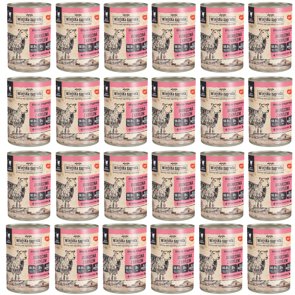 Pakiet Wiejska Zagroda Jagnięcina z Krylem 24 x 400 g