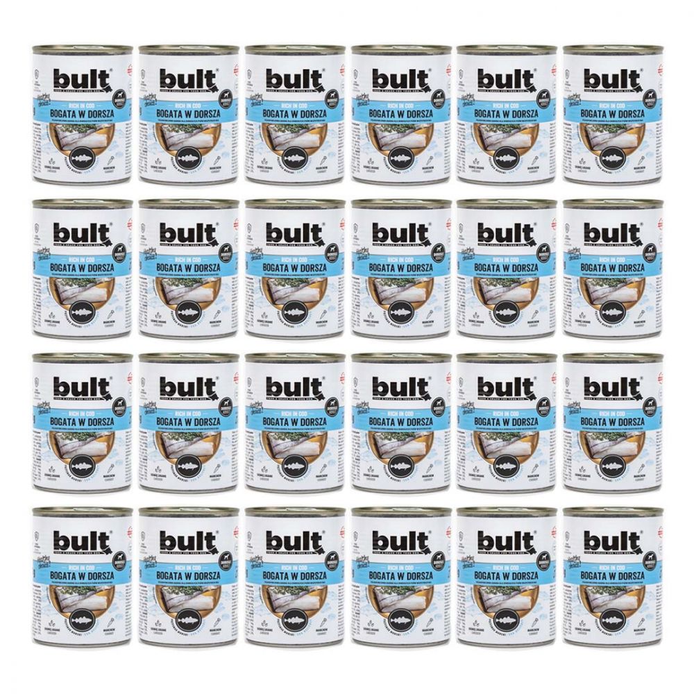 Pakiet Bult Karma Mokra Dla Dorosłych Psów Bogata w Dorsza 24 x 800 g