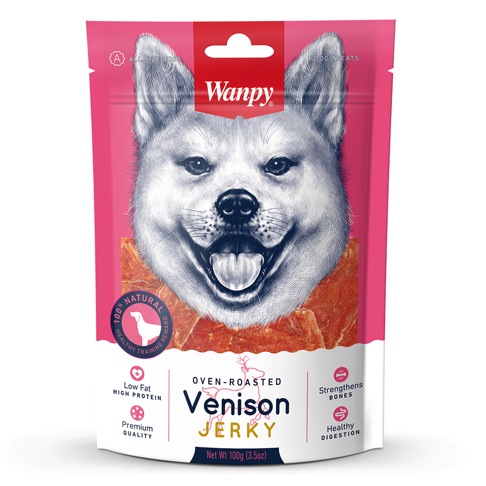 Wanpy Venison Jerky Kawałki Dziczyzny Przekąska Dla Psa 100 g