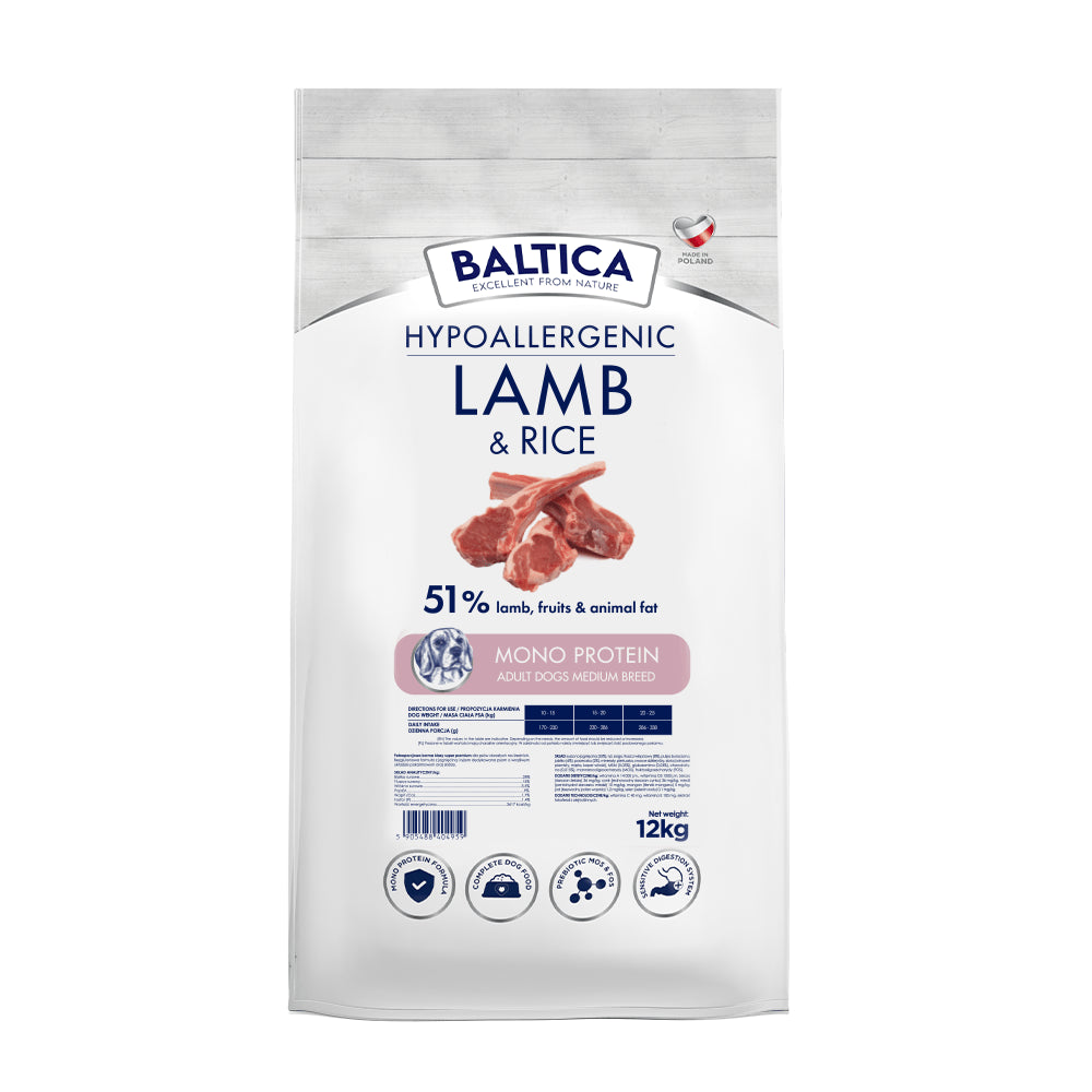 BALTICA Karma z dziczyzną i ryżem dla średnich ras M 12 kg