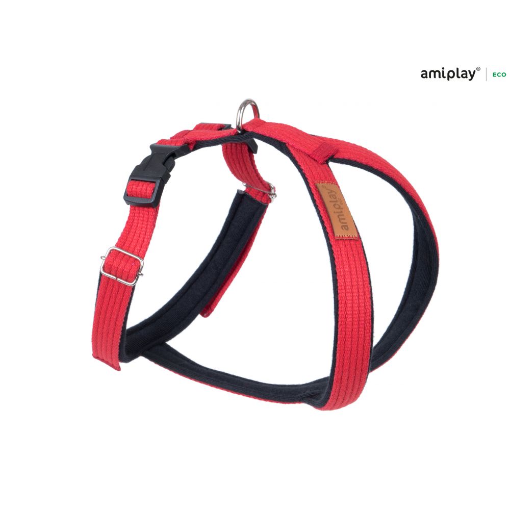 Amiplay Szelki Regulowane Grand Soft Cotton Czerwone Rozmiar M