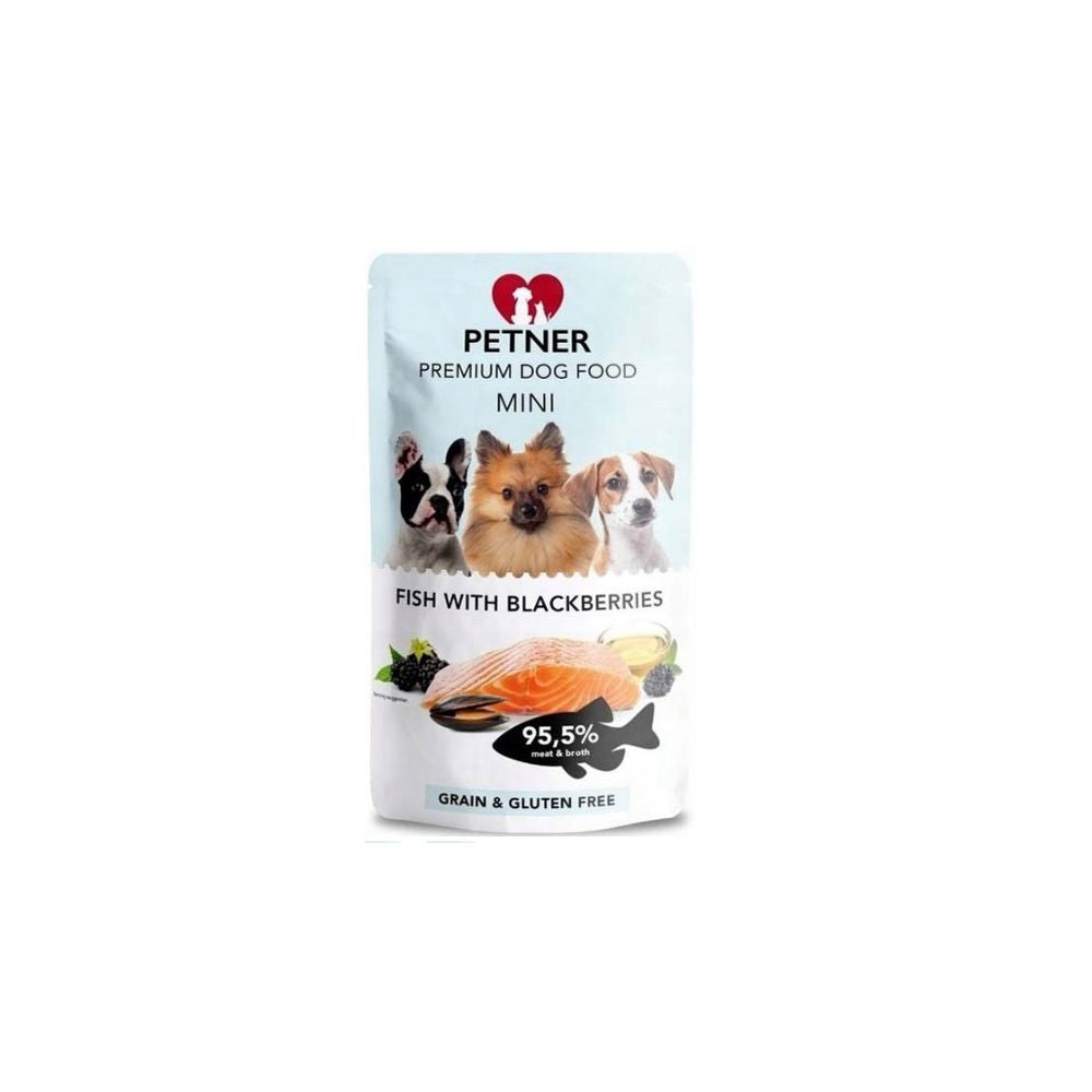 Petner Mini Karma Dla Dorosłych Psów Ryby z Jeżynami 135 g