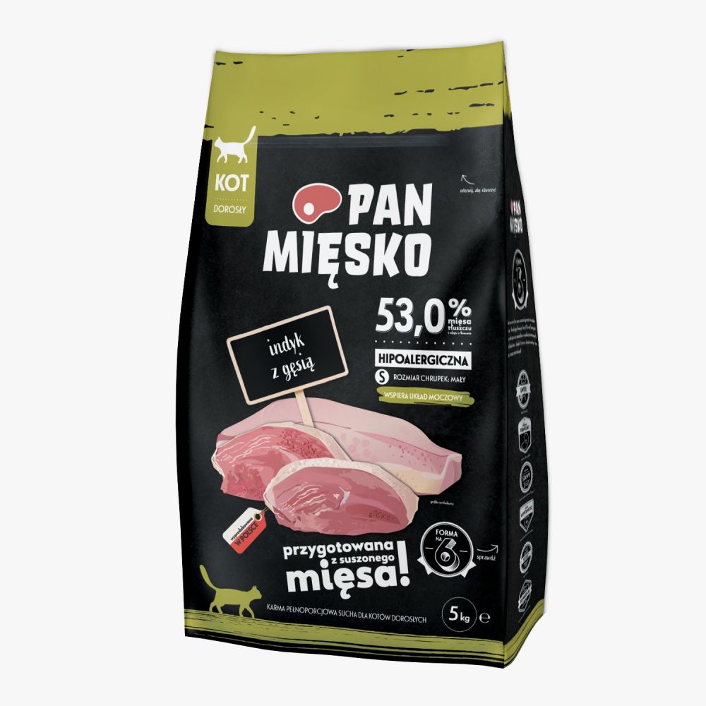 Pan Mięsko Sucha Karma Dla Kota Indyk Z Gęsią Rozmiar S 5 kg
