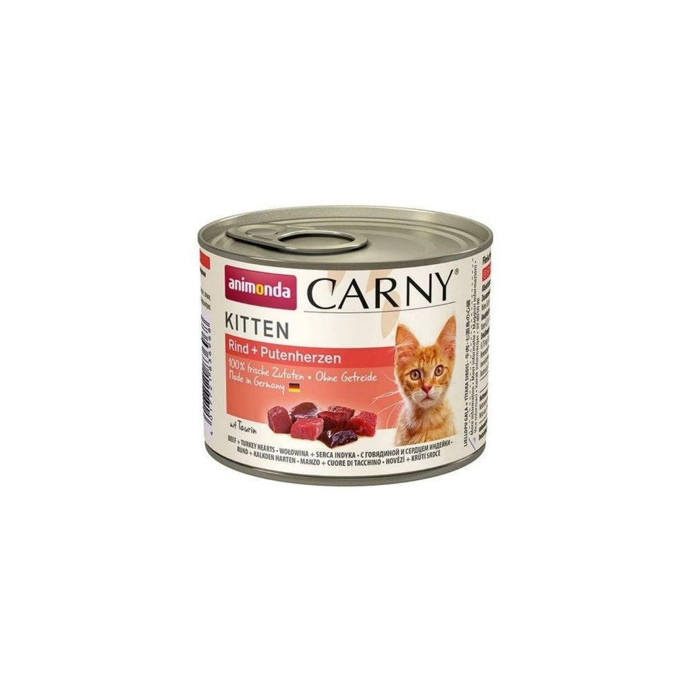 Animonda Carny Wołowina z Sercami Indyczymi Kitten 200 g