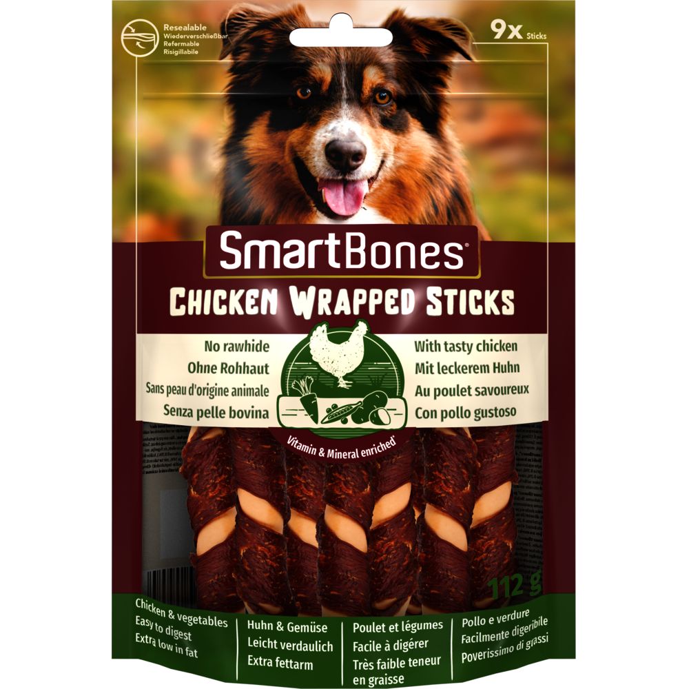 Smart Bones Chicken Wrap Sticks Medium Pałeczki Rolowane Do Żucia Dla Psów 9 Sztuk 112 g