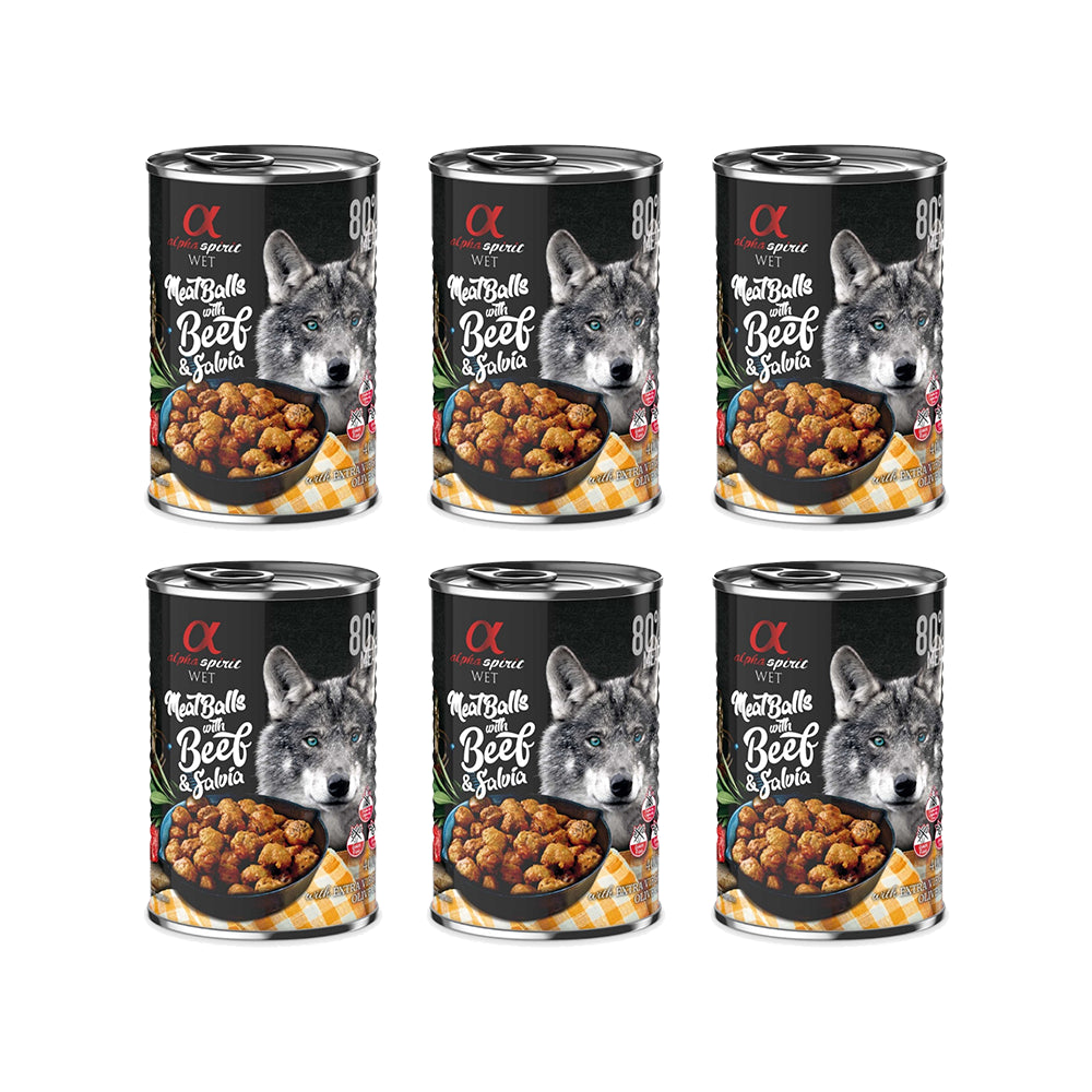 Pakiet Alpha Spirit Mięsne Klopsiki z Wołowiną i Szałwią 6 x 400 g