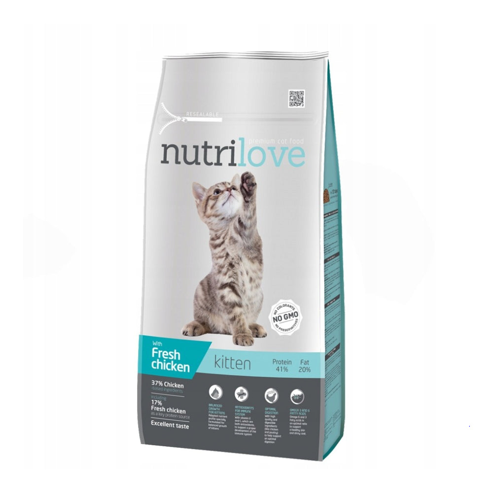 Nutrilove Sucha Karma Dla Kociąt z Kurczakiem 8 kg
