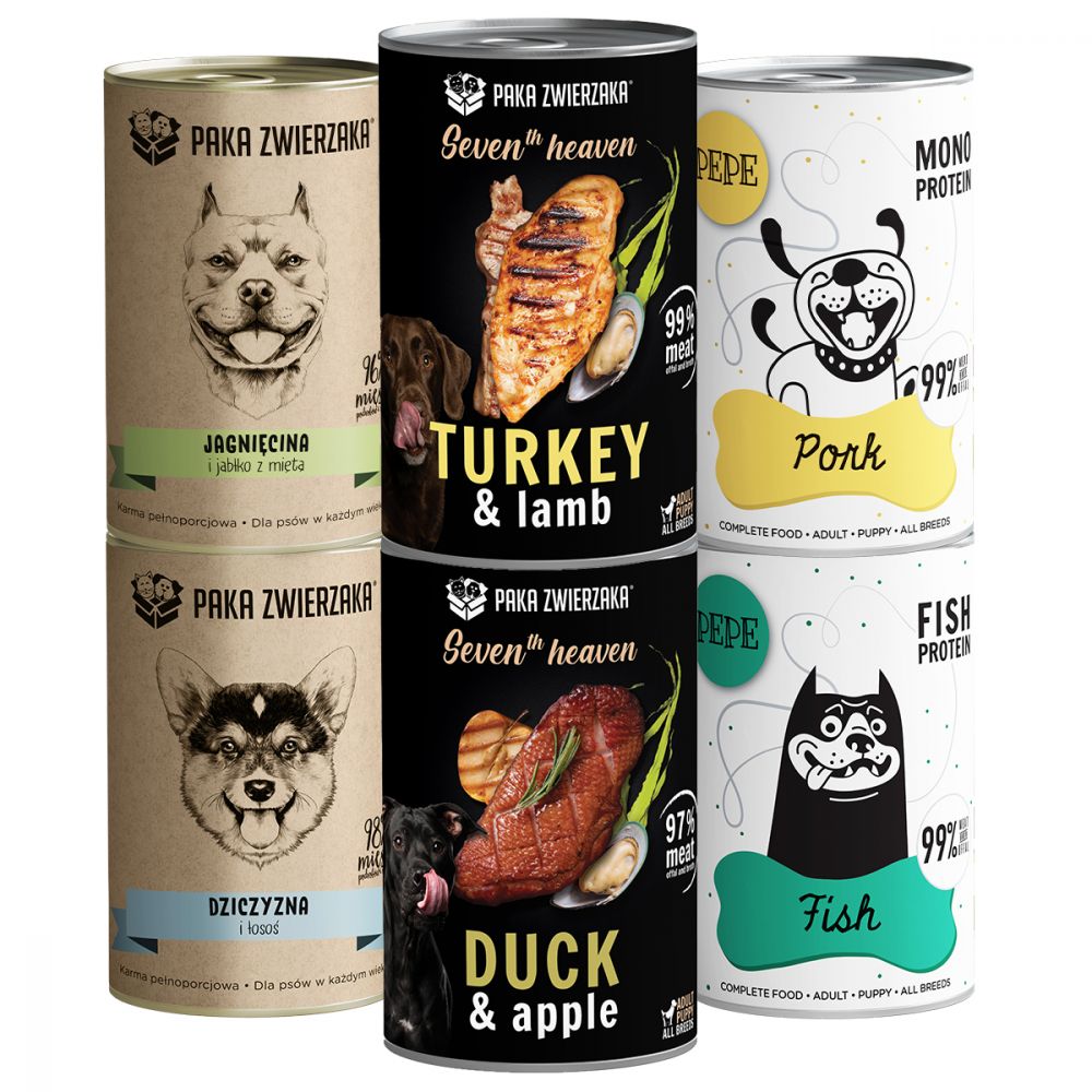 Pakiet Paka Zwierzaka Mokra Karma Mix Dla Szczeniąt 6 x 400 g
