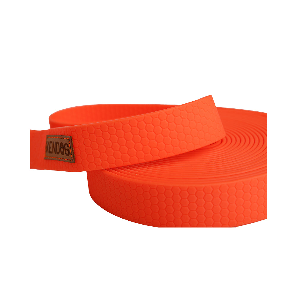 Kendog Smycz Treningowa PVC/TPU Wodoodporna 16 mm / 5 Metrów Neonowy Pomarańcz