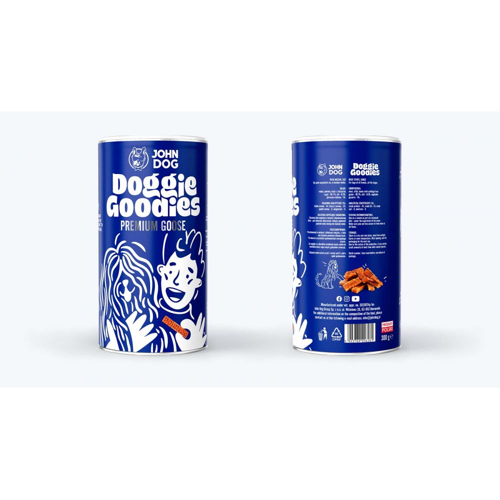 John Dog Paski z Gęsi Przysmak Dla Psów 300 g