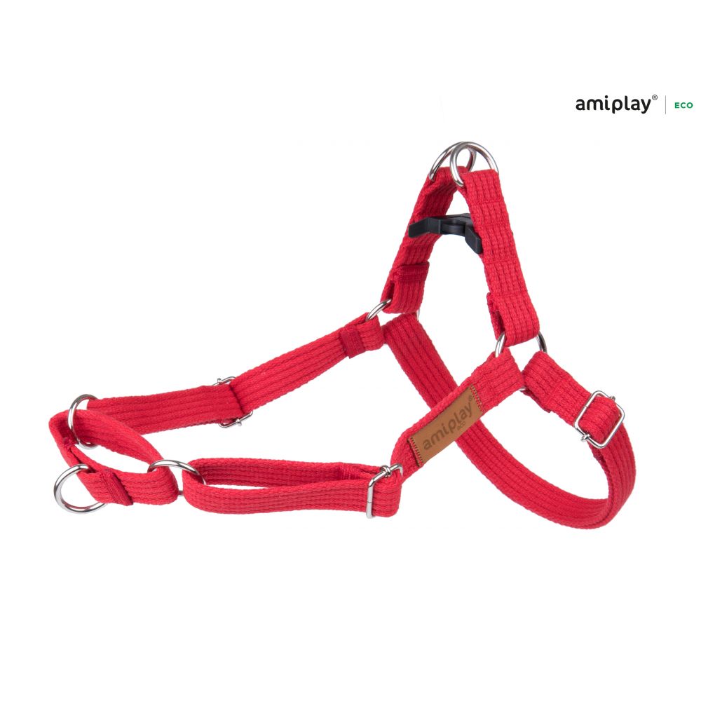 Amiplay Szelki Regulowane Easy Go Cotton Czerwone Rozmiar M