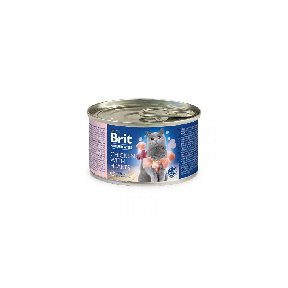 Brit Premium by Nature Cat Chicken with Hearts Kurczak Serca Pasztet Dla Kota 200 g