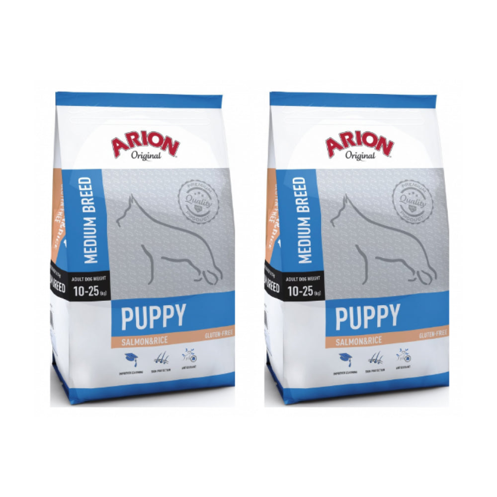 Pakiet Arion Original Salmon & Rice Medium Puppy Łosoś & Ryż Karma Dla Szczeniąt Średnich Ras 2 x 3 kg