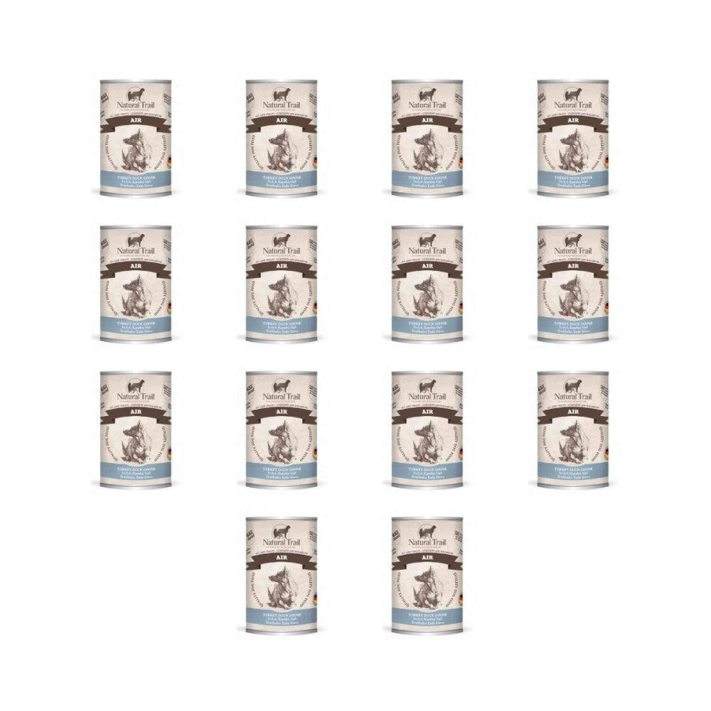 Pakiet Natural Trail Air Indyk Kaczka Gęś Karma Dla Psa 12 x 400 g + 2 puszki GRATIS