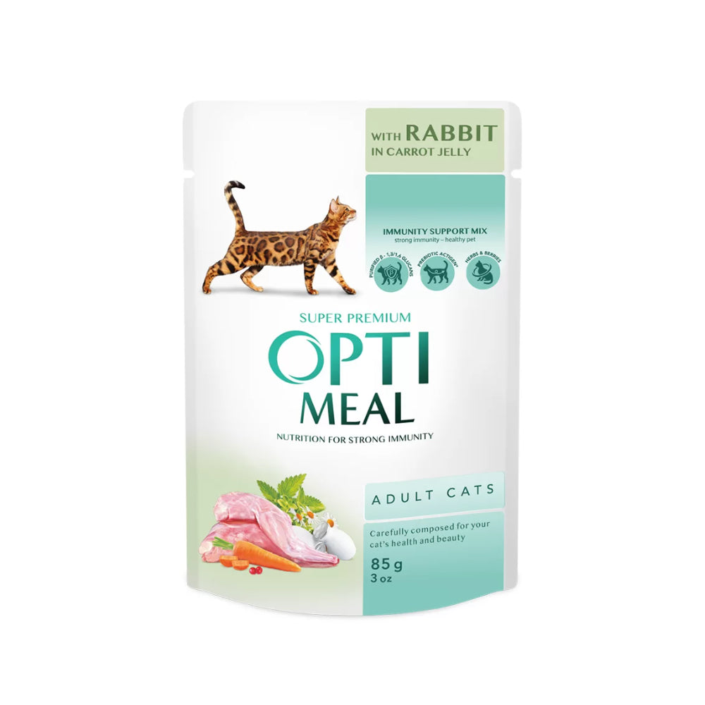 Optimeal Mokra Karma Dla Kota z Królikiem w Galaretce Marchwiowej 85 g