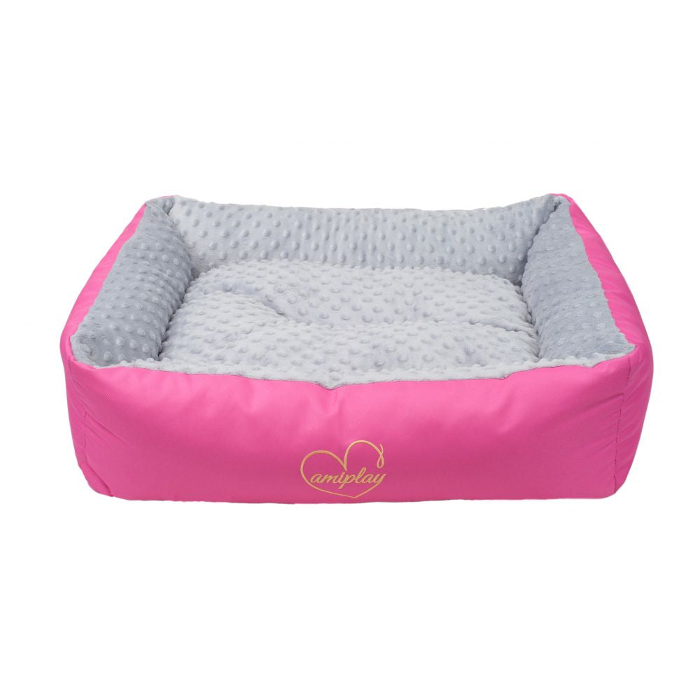 Amiplay Legowisko Sofa Babydoll Dla Psa Rozmiar S Jasnoszare Z Różowym