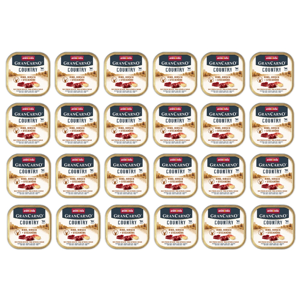 Pakiet Animonda Grancarno Country Wołowina, Jeleń i Brukiew Mokra Karma Dla Psa 24 x 150 g