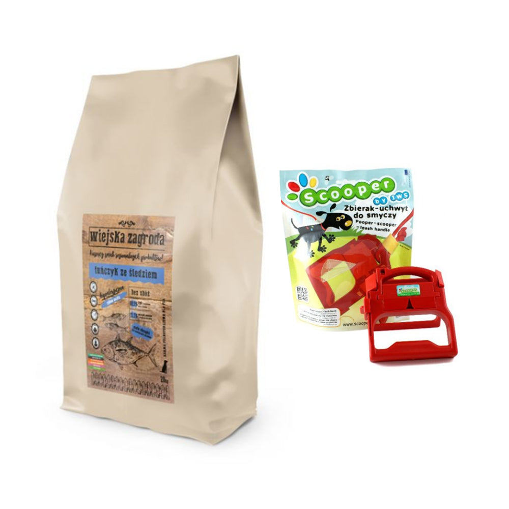 Pakiet Wiejska Zagroda Tuńczyk ze Śledziem 20 kg + Scooper Zbierak do Psich Odchodów GRATIS!
