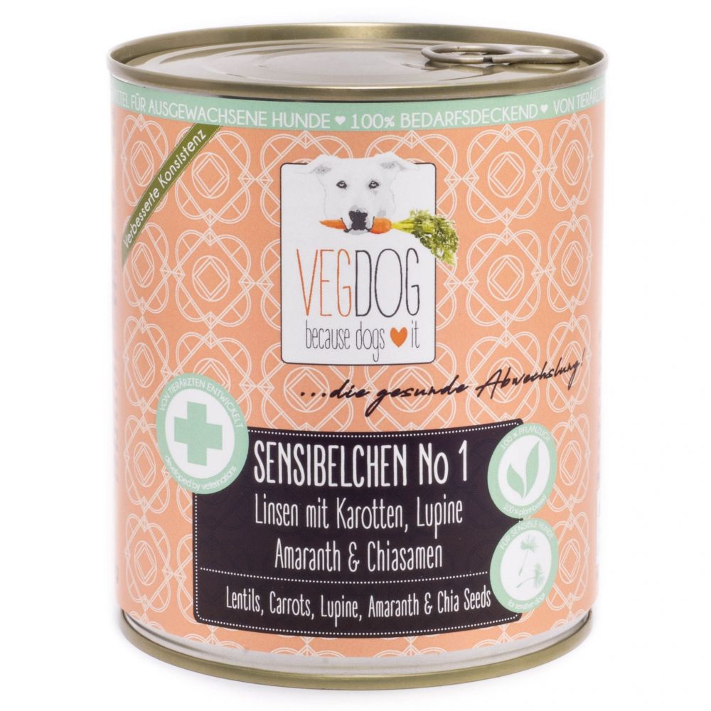 Vegdog Sensitive Wegetariańska Mokra Karma Dla Dorosłych Psów z Alergiami 800 g