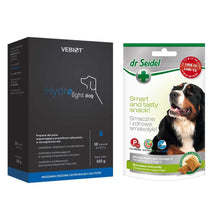 Pakiet Hydro-Light Dog Preparat Dla Psa Pomagający Utrzymanie Równowagi Elektrolitycznej 10 Saszetek Typu Stick + Dr Seidel Smakołyki Zwiększenie Odporności dla Psa 90 g GRATIS!