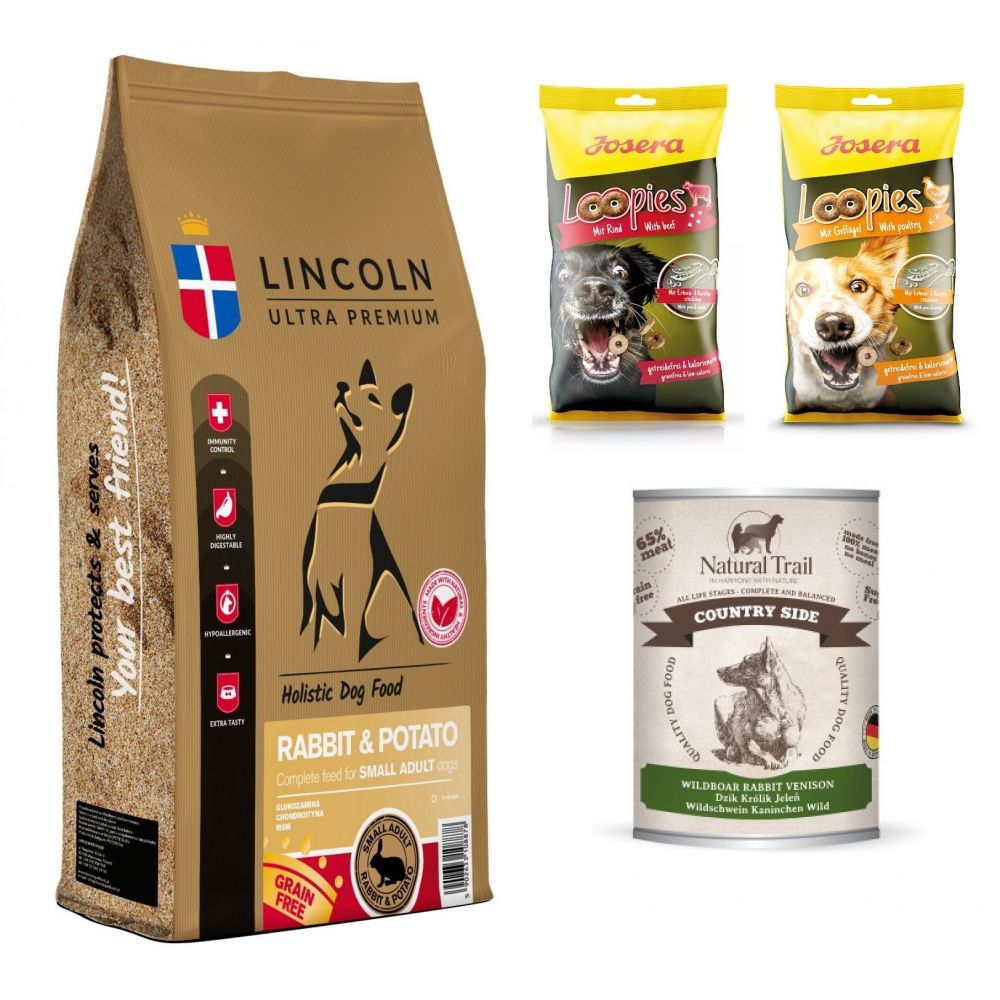 Pakiet Lincoln Rabbit & Potato Królik Ziemniaki Adult 12 kg + gratisy