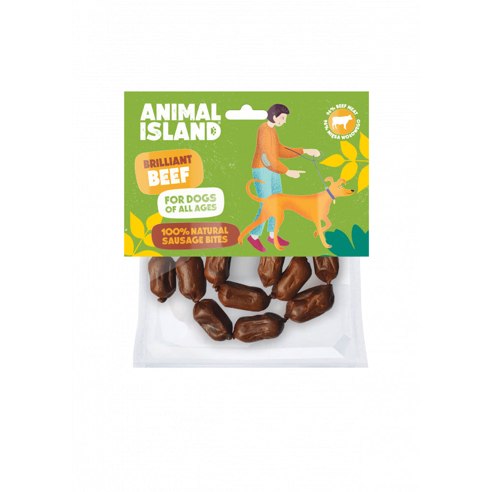 Animal Island Kiełbaski z Wołowiny Przysmak Dla Psa 100 g
