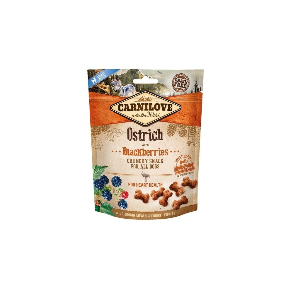 Brit Carnilove Heart Health Snack Zdrowe Serce Ostrich With Blackberries Struś Jeżyny Przekąska Dla Psa 200 g